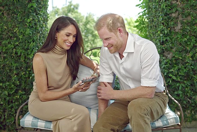 In a video message shared in 2023, Meghan once again showed off her love of neutrals, donning a beige-toned frock