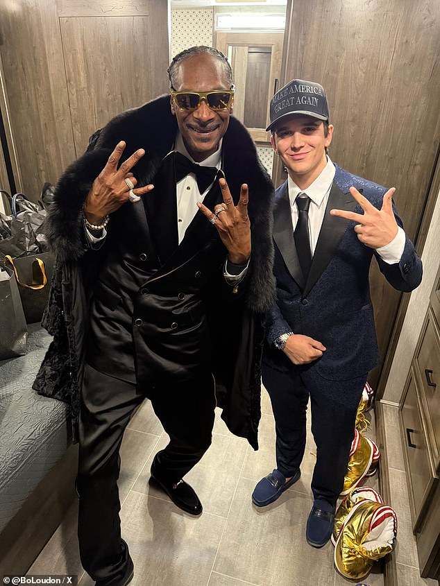 Conservative internet personality Bo Loudin backed the West Coast Icon, posting a picture beside him on Snoop donning a 'Make America Great Again' hat