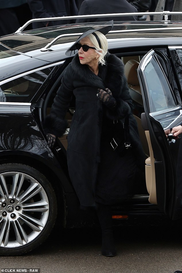 The 79-year-old was pictured getting out of a limousine to attend a funeral for the show