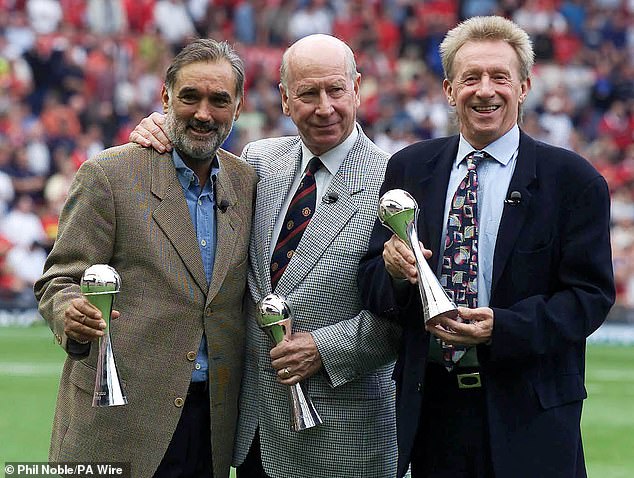 Law (right) alongside Sir Bobby Charlton (middle) and George Best (left) were an electric trio of world class talent together at United