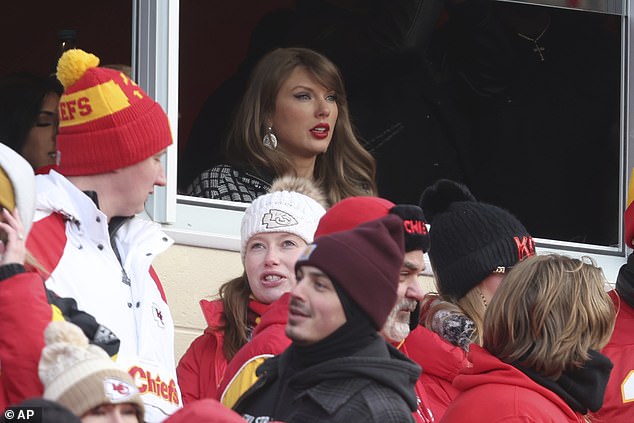 The pop megastar eventually took her seat in her private box at Arrowhead before the game