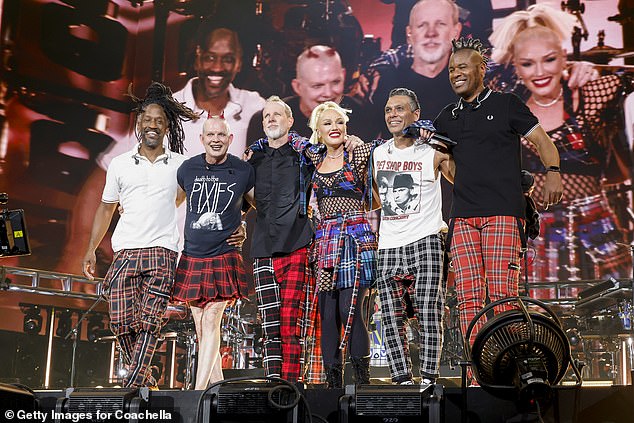 No Doubt has joined the star-studded lineup for the upcoming FireAid Relief concert benefiting victims of the Los Angeles wildfires; (L-R) Adrian Young, Tom Dumont, Gwen Stefani, and Tony Kanal of No Doubt seen in April 2024