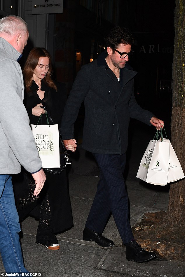 Emily Blunt, 41,  and her husband, John Krasinski, 45, enjoyed a fun double date at The Corner Store in New York City on Friday night with a couple of A-list friends