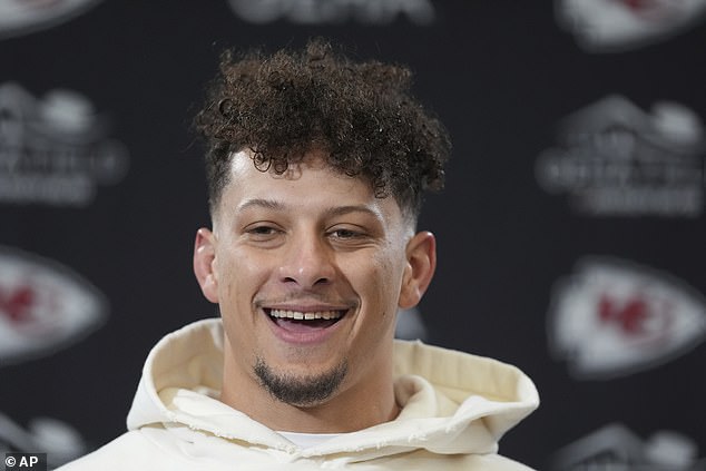 Mahomes was all smiles after beating the Texans 23-14 in the divisional round on Saturday