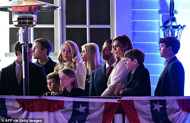 All of Trump's adult children and their partners were in attendance, with Don Jr. alongside his controversial new beau Bettina Anderson, while Tiffany was there with husband Michael Boulos