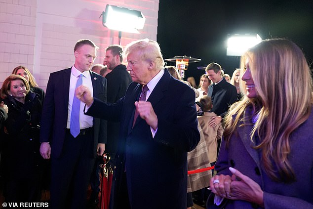 The president-elect briefly addressed those in attendance, pointing out a few notable people