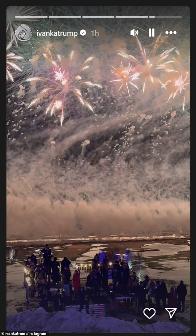 Ivanka Trump shares the glorious firework display with her Instagram followers on January 18