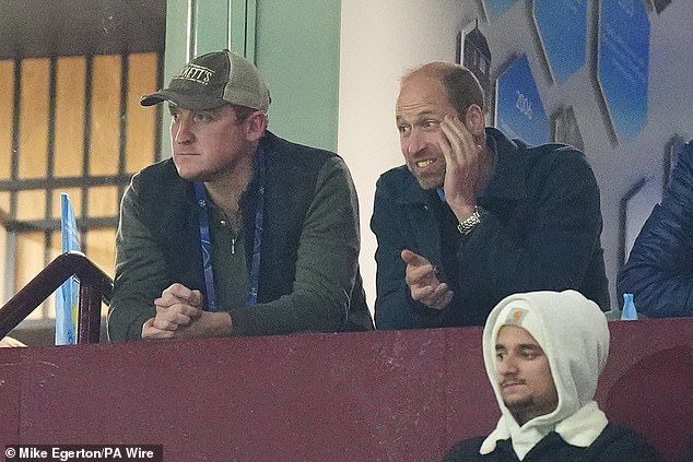 The Prince of Wales, pictured at Villa Park, told of taking his fandom to the next level by using a pseudonym to protect his identity online while reading and posting on club messageboards