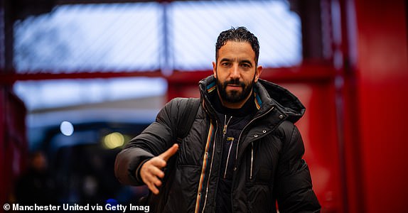 MANCHESTER, ENGLAND - JANUARY 19: Head Coach Ruben Amorim of Manchester United arrives ahead of the Premier League match between Manchester United FC and Brighton & Hove Albion FC at Old Trafford on January 19, 2025 in Manchester, England. (Photo by Ash Donelon/Manchester United via Getty Images)