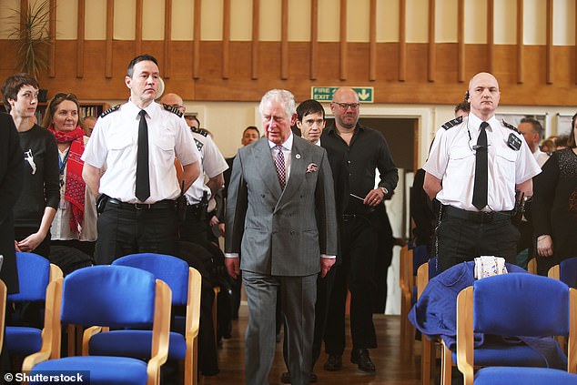 Pictured: The then Prince Charles arriving at HMP Dartmoor for a performance of Bizet's 'Carman' by the prison choir in 2018