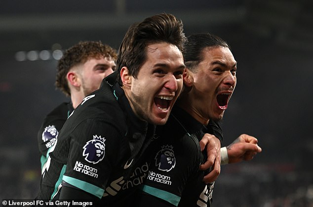 Harvey Elliott (background) and Federico Chiesa (left) also played a big role after coming on