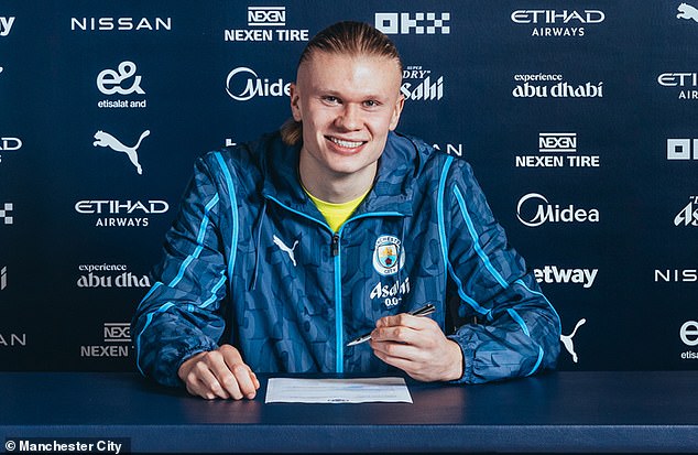 Haaland put pen to paper on a staggering nine year contract extension at Man City