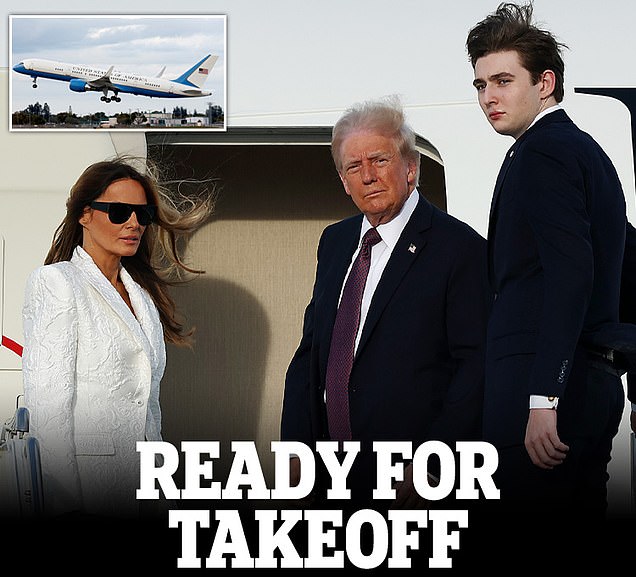 Trump heads for DC with Melania and Barron to kick off inauguration festivities after