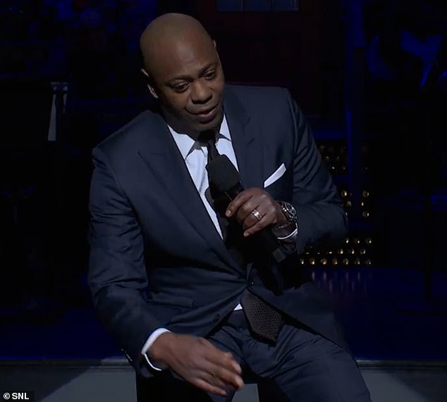 During the 17-minute opening, Chappelle tossed his lit cigarette off the stage while discussing Trump's controversial claim regarding Haitian immigrants eating residents' pets in Springfield, Ohio