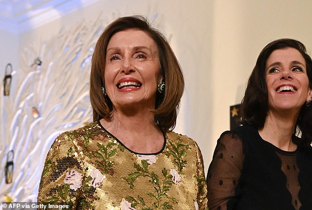 US Speaker of the House Nancy Pelosi and her daughter Alexandra Pelosi