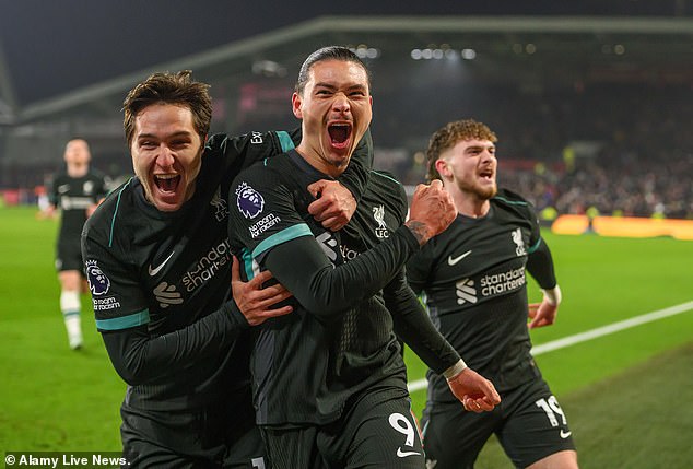 Liverpool extended their lead at the top of the Premier League table after securing a dramatic late win against Brentford