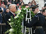 US President-elect Donald Trump lays a wreath at the Tomb of the Unknown Soldier at Arlington National Cemetery in Arlington, Virginia, on January 19, 2025