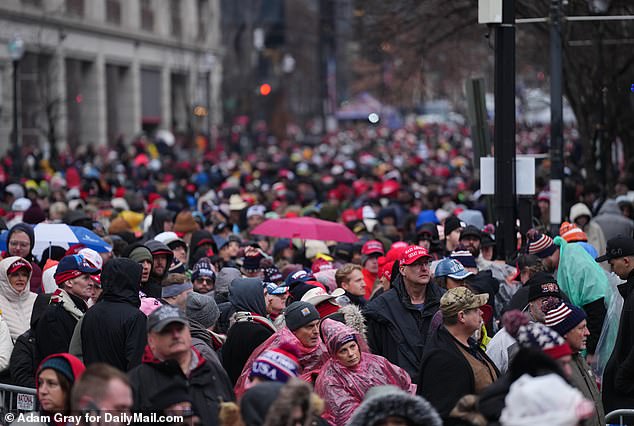 Crowds form outside Capitol One Arena to attend Trump's Victory Rally