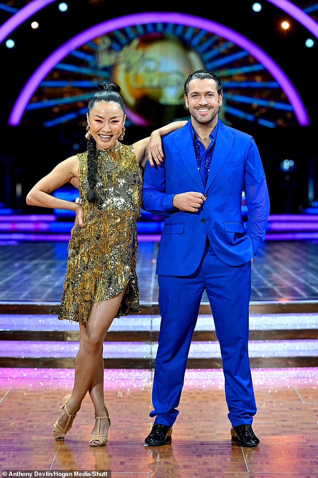 However ex Corrie actor Shayne, 40, admitted he would be giving the bar a miss after the show's in a bid to avoid hangovers the following morning (pictured with Nancy Xu)