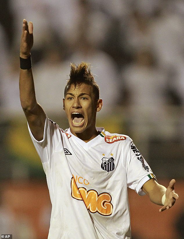 Neymar began his career with Santos and scored 107 goals in 177 games for the club