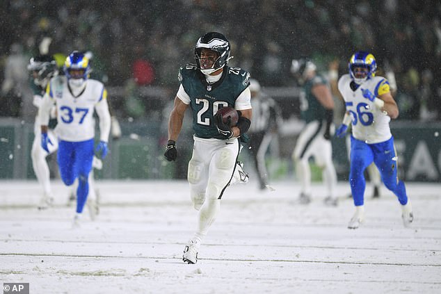 The running back scored a 78-yard touchdown to put the Eagles in the NFC Championship