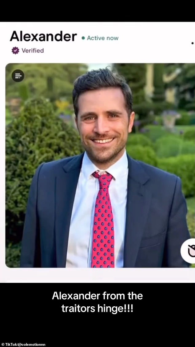 It appears that dashing Londoner Alexander Dragonetti is single and ready to mingle after some TikTok users posted screenshots from what appears to be his online dating profile - sparking a frenzy of interest from women in the comments section