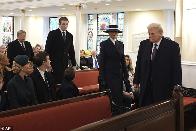 Barron Trump follows parents Melania Trump and Donald Trump into church