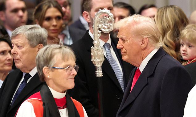 Trump watches in disbelief as woke bishop scorns him with 'transgender children fearing