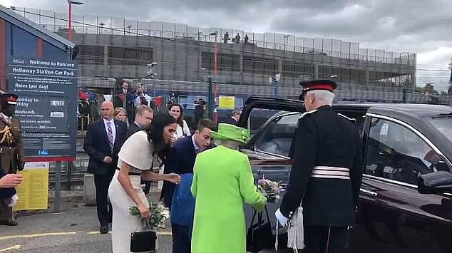 On Meghan Markle's first joint engagement with the Queen, there was a row after a video showed the newly created Duchess entering a car before the monarch