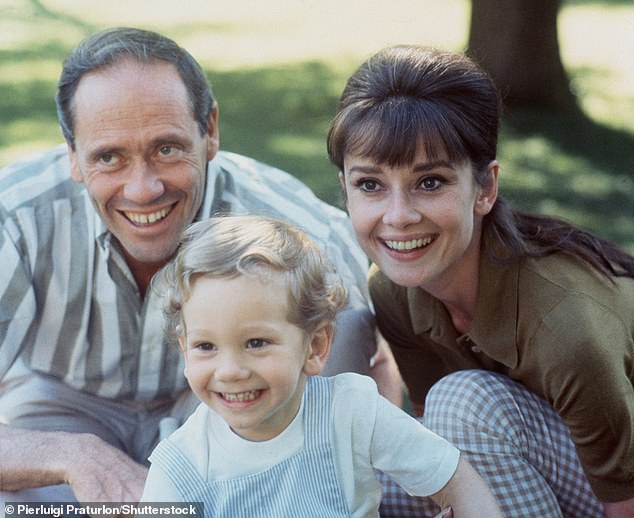 Audrey pictured with her then husband Mel Ferrer and their son Sean