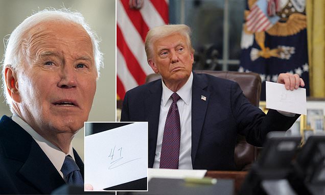 The farewell letter Biden left for Trump in the Oval Office is revealed in full