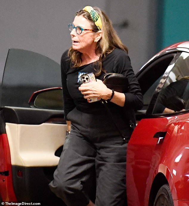 This veteran actress who was popular in the 1970s and 1980s was seen running errands in Los Angeles on Tuesday. Dressed casually in a black top with dark slacks and ballet flats as she got out of her fire-engine red car in an underground parking lot with an attendant