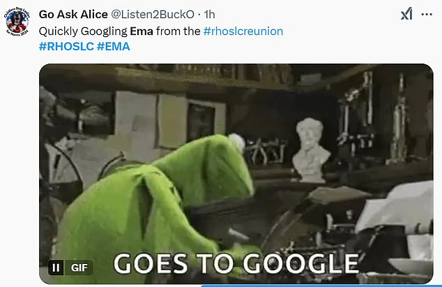 @Listen2BuckO added, 'Quickly Googling Ema from the #rhoslcreunion'