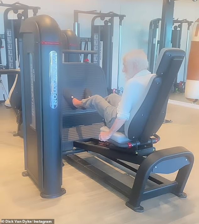 Dick has documented his workout routine on Instagram, sharing a video using the leg press machine at the gym last month