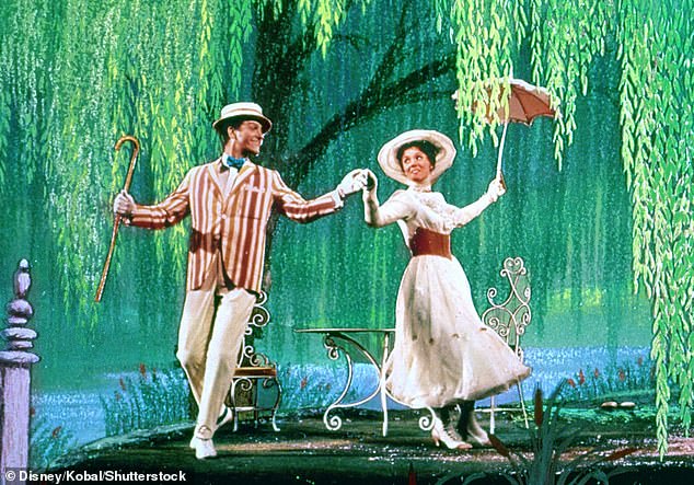 Dick was known for his fancy footwork in his earlier years, famously performing several dances in his 1964 hit Mary Poppins (pictured with Julie Andrews)