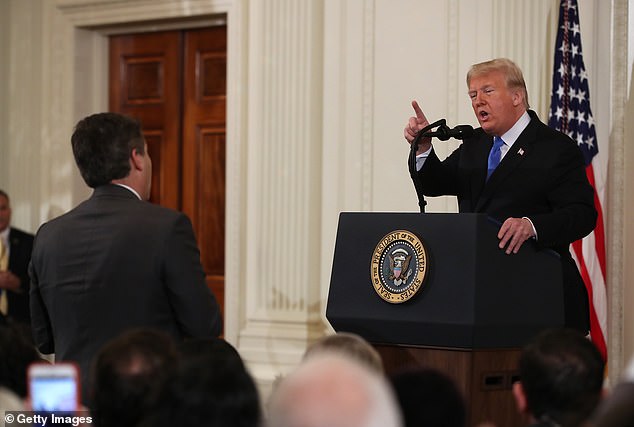 Acosta has a tempestuous relationship with Trump, who previously branded him 'fake news' over his robust questioning during press conferences