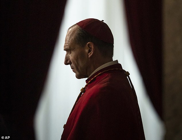 Ralph Fiennes in a scene from Conclave. The film has received a total of eight nominations