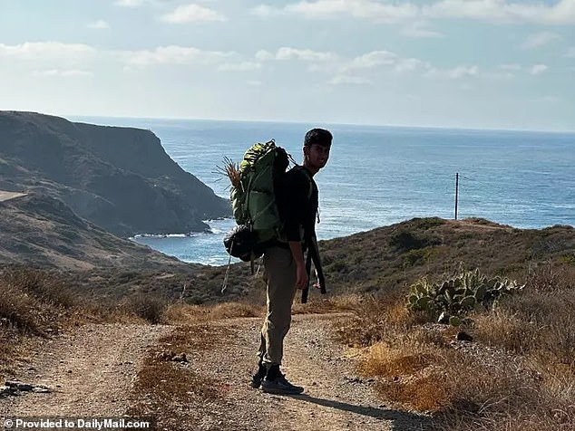 Balaji hiking near Los Angeles during the holiday just before he died