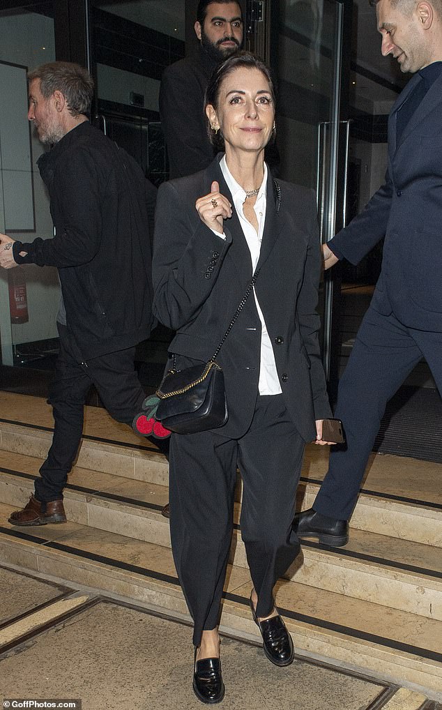 Mary McCartney looked effortlessly stylish in a black blazer and peg leg trousers