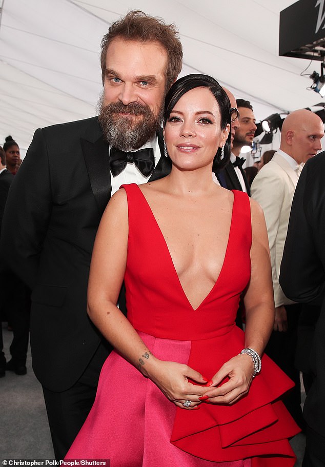 The singer, 39, discussed which celebrities have reached out to her during a chat with her friend and Miss Me? podcast co-host Miquita Oliver (pictured with David Harbour in 2020)