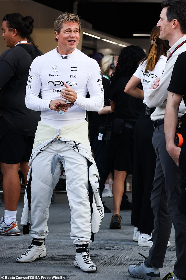 A clean-shaven Pitt spotted last month the set of his new F1 film in Abu Dhabi, United Emirates