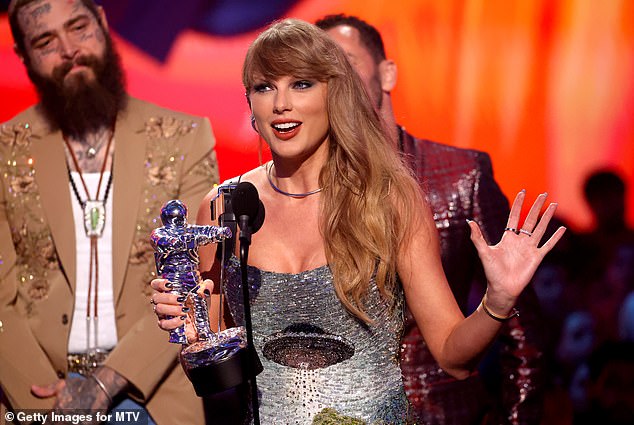 Swift praised her tight end at her most recent awards show, gushing about Kelce during her acceptance speech at the 2024 VMAs