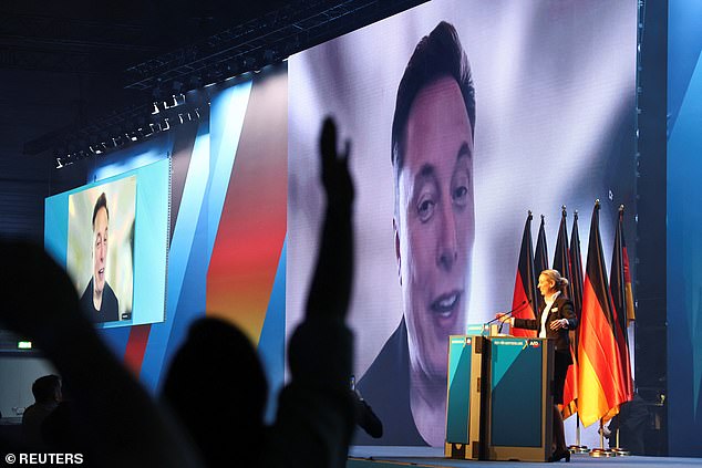 'It's good to be proud of German culture, German values, and not to lose that in some sort of multiculturalism that dilutes everything,' Musk, via video link, told the hall of 4,500 people alongside party leader Alice Weidel