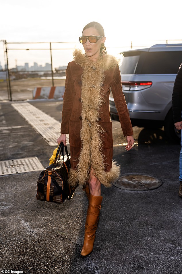 Her fur-trimmed jacket was the talk of the town