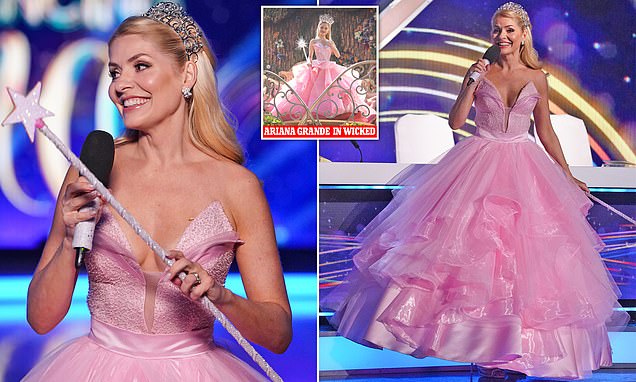 Holly Willoughby has a magical makeover for Dancing On Ice Movie Week in a cleave-boosting