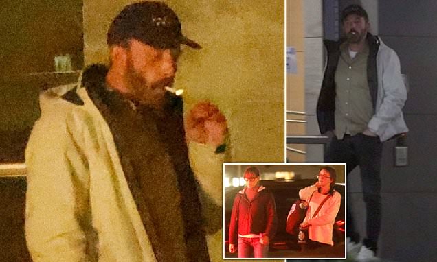 Ben Affleck looks tense as he reunites with ex-wife Jennifer Garner and child Fin, 16, at