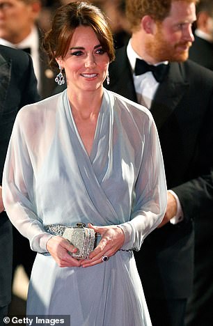 Kate's stunning ice blue Jenny Packham gown was  worn with the Robinson Pelham pagoda earrings