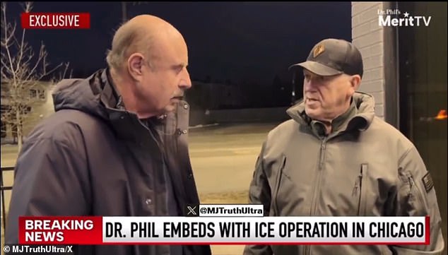 'I certainly don't think she was crying for these individuals,' said Dr Phil, in an exclusive interview with the Daily Mail after he was reportedly granted full access to the ICE operations that rounded up more than 100 individuals since Sunday.