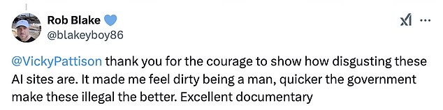 But viewers of the documentary took to social media to praise Vicky for 'using her platform for the benefit of others' and 'opening their eyes' to the issue