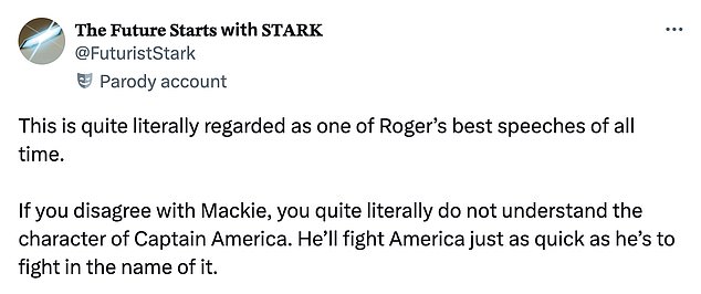 But other fans, many of whom cited examples from Captain America comics, not just the more recent Marvel films, agreed with Mackie and suggested a skepticism of blind patriotism was a hallmark of modern incarnations of the character